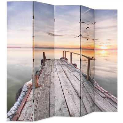 vidaXL Paravan de cameră pliabil, 200 x 170 cm, imprimeu lac