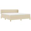 vidaXL Pat cu arcuri cu saltea cu headboard Crem 180 x 200 cm țesătură