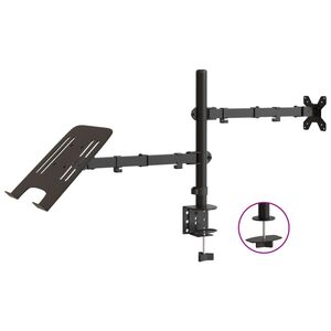 vidaXL Suport de perete pentru monitor VESA 75/100 mm, negru, oțel