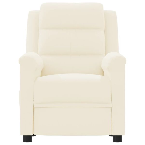 vidaXL Fotoliu de masaj electric, crem, piele ecologică