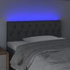 vidaXL Tăblie de pat cu LED, gri &icirc;nchis, 100x7x78/88 cm, textil