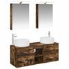 vidaXL Set de mobilier pentru baie 5 buc. Stejar fumuriu