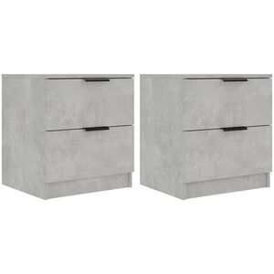 vidaXL Noptiere, 2 buc., gri beton, lemn prelucrat