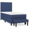 vidaXL Pat box spring cu saltea, albastru, 80x200 cm, textil