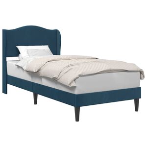 vidaXL Cadru de pat cu headboard albastru 90 x 200 cm Catifea
