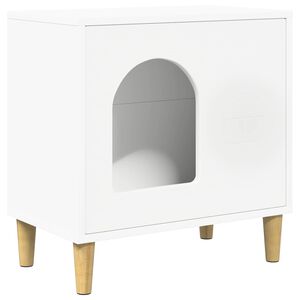 vidaXL Casa pentru pisici Alb 51 x 30 x 52 cm Lemn prelucrat
