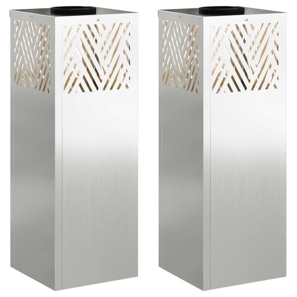 vidaXL Lumină LED Solară pentru Alei 2 pcs Galvanizat Galvanizat