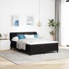 vidaXL Pat cu arcuri cu saltea cu headboard Negru 140 x 200 cm Catifea