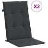 vidaXL Perne scaun spătar &icirc;nalt, 2 buc., negru, 120x50x3 cm, textil
