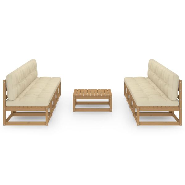 vidaXL Set mobilier de grădină cu perne, 9 piese, lemn masiv de pin