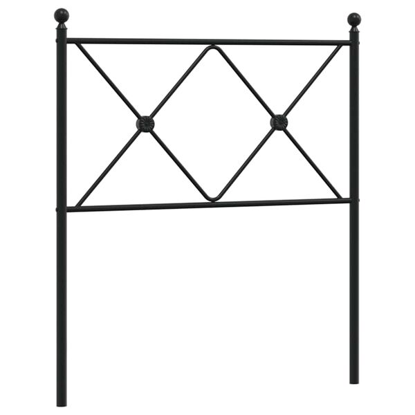 vidaXL Tăblie de pat de schimb metalică, negru, 80 cm