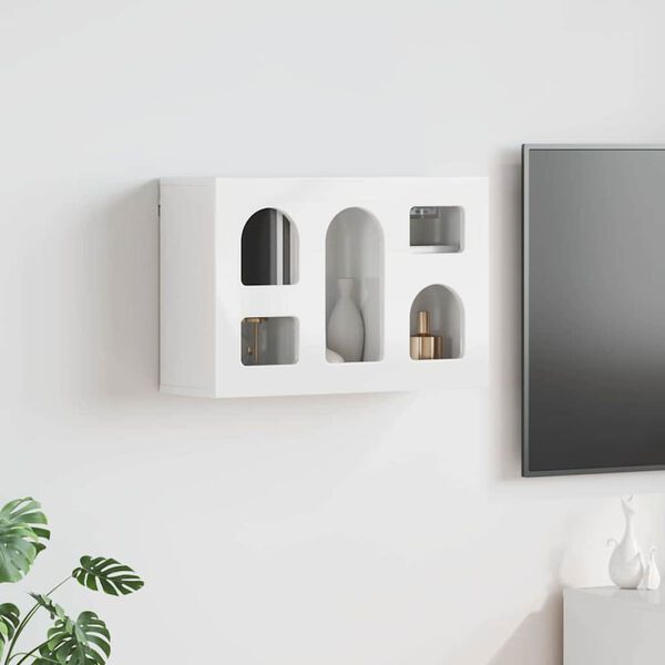 vidaXL Dulap suspendat Alb lucios 60 x 20 x 40 cm Lemn compozit