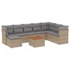 vidaXL Set canapele de grădină, 9 piese, cu perne, bej, poliratan