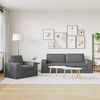 vidaXL Set de canapea 2 pcs Gri &icirc;nchis 182 x 80 x 82 cm țesătură
