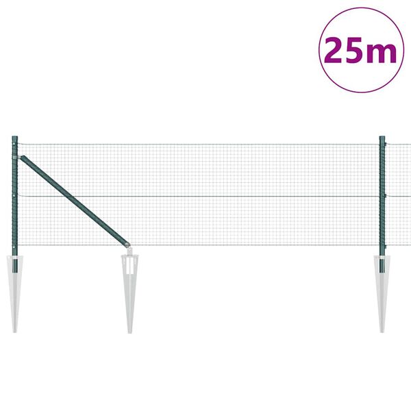 vidaXL St&acirc;lp de gard. Verde 25 x 0,5 m (mesh 19 x 19 mm) Oțel