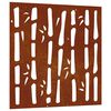 vidaXL Decor perete de grădină 55x55 cm design bambus oțel Corten