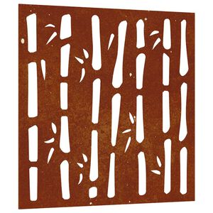 vidaXL Decor perete de grădină 55x55 cm design bambus oțel Corten
