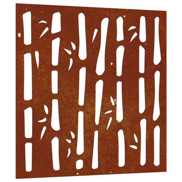 vidaXL Decor perete de grădină 55x55 cm design bambus oțel Corten