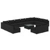 vidaXL Set mobilier de grădină cu perne, 13 piese, negru, poliratan