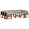 vidaXL Set de canapele de exterior 10 pcs Gri natural și deschis