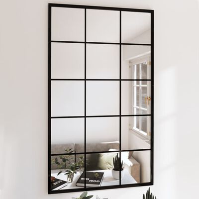 vidaXL Oglindă de perete, negru, 100x60 cm, metal
