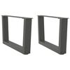 vidaXL Picioare pentru măsuță de cafea &icirc;n formă de V, 2 buc., antracit, 60x(30-31,3) cm, oțel