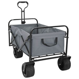 vidaXL Carucior de cumpărături pliabil 89 x 63 x 96 cm Gri 200 kg
