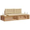 vidaXL Set de canapele de exterior cu pernă 2 Bucată Natural și Bej