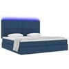 vidaXL Pat cu saltea și LED cu saltea albastru 200 x 200 cm Poliester