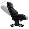 vidaXL Fotoliu TV rabatabil cu taburet, negru, piele ecologică