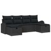 vidaXL Set de canapele pentru grădină 6 buc. Negru poliratan