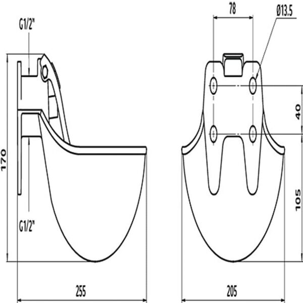 Kerbl Bol de apă &bdquo;G16&rdquo;, fier emailat 221600