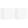 vidaXL Comode TV de perete, 2 buc., alb, 40,5x30x40 cm, lemn prelucrat