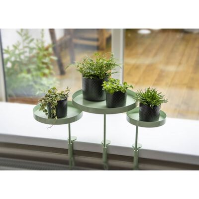Esschert Design Tavă pentru plante cu clemă, verde, rotund, M