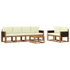 vidaXL Set de canapele de exterior 6 buc. Natural și Crem