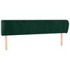 vidaXL Tăblie de pat cu aripioare verde &icirc;nchis 183x23x78/88 cm catifea