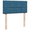 vidaXL Pat box spring cu saltea, albastru &icirc;nchis, 90x190 cm, catifea