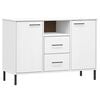 vidaXL Servantă cu picioare metalice &bdquo;OSLO&rdquo; alb 113x40x77 cm lemn