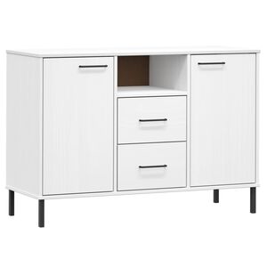 vidaXL Servantă cu picioare metalice &bdquo;OSLO&rdquo; alb 113x40x77 cm lemn