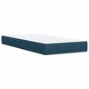 vidaXL Pat box spring cu saltea, albastru, 90x190 cm, catifea