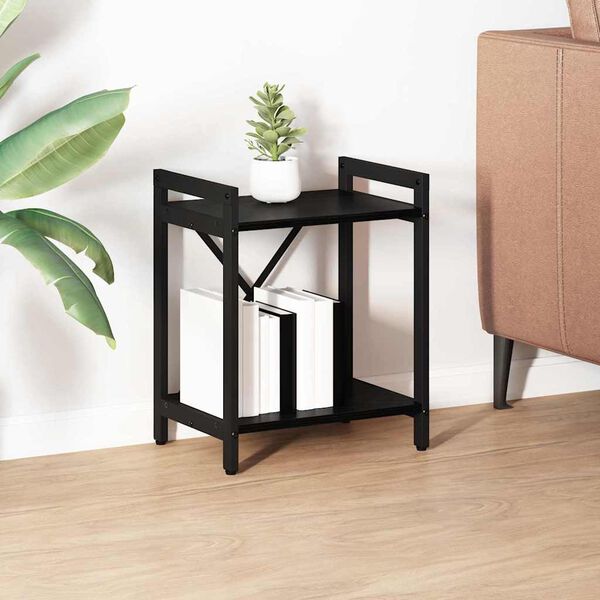 vidaXL Raft pentru cărți Stejar Negru 40 x 30 x 50 cm Lemn compozit