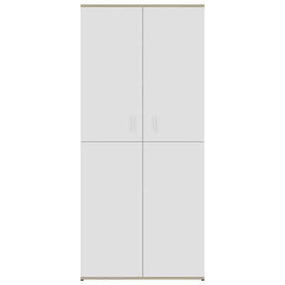 vidaXL Pantofar, alb și stejar Sonoma, 80 x 39 x 178 cm, PAL