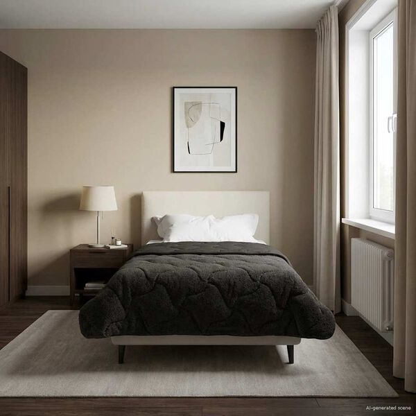 vidaXL Duvet complet pe tot parcursul anului Antracit 155 x 220 cm