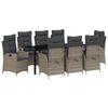 vidaXL Set de masă pentru grădină cu pernă 9 pcs Gri poliratan