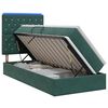 vidaXL Pat cu LED și saltea Verde &icirc;nchis 100 x 200 cm Catifea