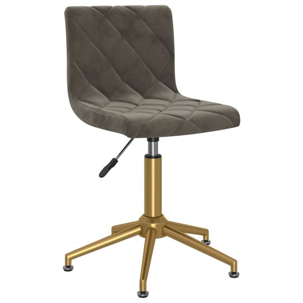 vidaXL Scaune de bucătărie pivotante, 4 buc., gri &icirc;nchis, catifea