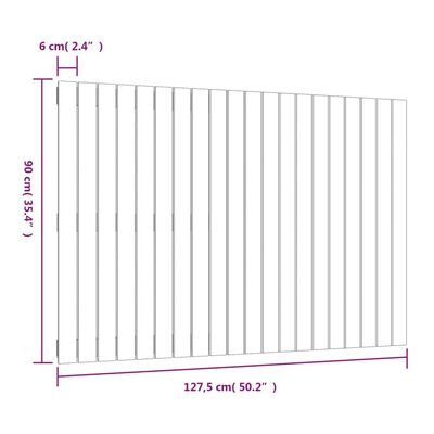 vidaXL Tăblie de pat pentru perete, 127,5x3x90 cm, lemn masiv de pin