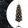 vidaXL Brad de Crăciun artificial &icirc;ngust cu globuri 150 cm 150 LED-uri