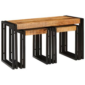 vidaXL Masa de cuibărit 3 buc. Maro și negru 82 x 40 x 45 cm