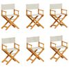 vidaXL Scaune pliante din material textil alb-crem, 6 piese